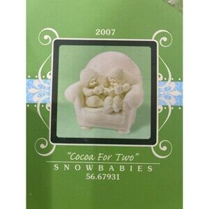 NIB Snowbabies COCOA FOR TWO Department 56 Figurine With Box 2007 Retired